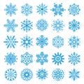 25 Vector Snowflakes Set Royalty Free Stock Photo