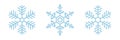 Vector snowflakes set. Simple blue geometric snow icons collection Royalty Free Stock Photo