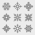 Vector snowflakes set. Snowflakes icons Royalty Free Stock Photo