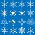 Vector snowflakes set. Winter flat vector decoration elements. Royalty Free Stock Photo