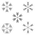 Vector snowflakes silhouette set Royalty Free Stock Photo