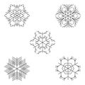 Vector snowflakes silhouette set Royalty Free Stock Photo