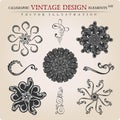 Vector Snowflakes vintage decor Royalty Free Stock Photo
