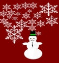 Vector snowman Christmas greeting card.