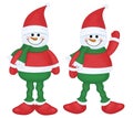 Vector snowmen cartoons. Royalty Free Stock Photo