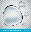 Vector Soap Water Bubbles Set. Transparent Realistic Design Elements. Royalty Free Stock Photo