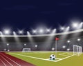 Vector soccer background with realistic net and lighting Royalty Free Stock Photo