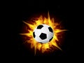 Vector soccer ball in fire flame Royalty Free Stock Photo