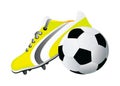 Vector soccer shoe and ball