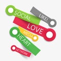 Vector social like tag cloud of stickers Royalty Free Stock Photo