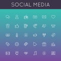 Vector Social Media Line Icons