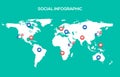 Vector social media map internet community. Business people world network Royalty Free Stock Photo