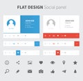 Vector social panel in flat design