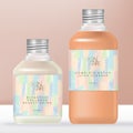 Vector Soda or Juice Beverage Clear Plastic Bottle with Metallic Silver Screw Cap.