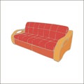 Vector sofa with decorative for lounge sitting or drawing room home design realistic illustration. Double furniture