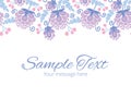 Vector soft purple flowers horizontal border