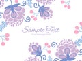 Vector soft purple flowers horizontal double