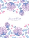 Vector soft purple flowers vertical double borders