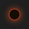 Vector Solar Eclipse, Glowing Illustration on Transparent Background. Royalty Free Stock Photo