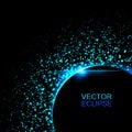 Vector solar eclipse.Sun in space background. backdrop. Royalty Free Stock Photo