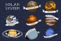 Vector solar system planets