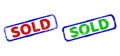 SOLD Bicolor Rough Rectangle Watermarks with Scratched Surfaces
