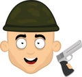 vector soldier cartoon helmet camouflaged pistol