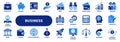 Vector solid icons of business and finance