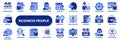 Vector solid icons of business people