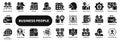 Vector solid icons of business people