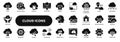 Vector solid icons of cloud computing technology Royalty Free Stock Photo