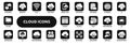 Vector solid icons of cloud computing technology
