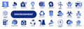 Vector solid icons of ecology and environment