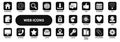 Vector solid icons of internet and social media