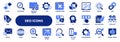Vector solid icons of seo and marketing