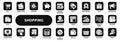 Vector solid icons of shopping and retail