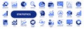 Vector solid icons of statistics and data analysis