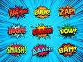 Vector sound effect icons set, comic book style