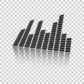 Vector sound waveforms icon on mirror. Sound waves and musical p Royalty Free Stock Photo