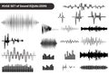 Vector sound waves set. Audio equalizer technology, pulse musical. Vector illustration Royalty Free Stock Photo