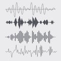 Vector sound waves set. Music. Vector