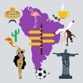 Vector south america travel