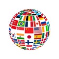 Globe Flags of atlas symbol design