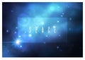 Vector space background with bright blue nebula and white stars. Royalty Free Stock Photo