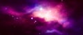 Vector space galaxy realistic illustration. Colorful nebula background Royalty Free Stock Photo