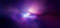 Vector space galaxy realistic illustration. Colorful nebula background Royalty Free Stock Photo
