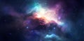 Vector space galaxy realistic illustration. Colorful nebula background Royalty Free Stock Photo