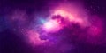 Vector space galaxy realistic illustration. Colorful nebula background Royalty Free Stock Photo