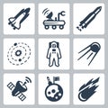 Vector space icons Royalty Free Stock Photo