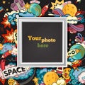 Vector space photo frame Royalty Free Stock Photo